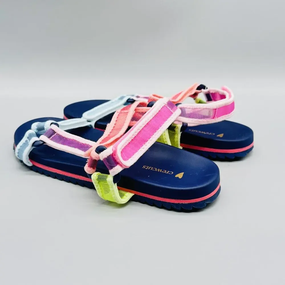 Crewcuts Sandals Kids Girls 5 Multicolor Strappy Hook & Loop Casual Summer Shoes